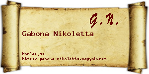 Gabona Nikoletta névjegykártya